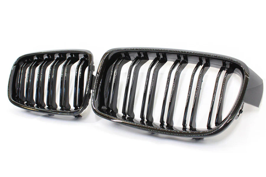 BMW F30 3 SERIES BLACK DOUBLE SLAT GRILLES - BLAK BY CT CARBON