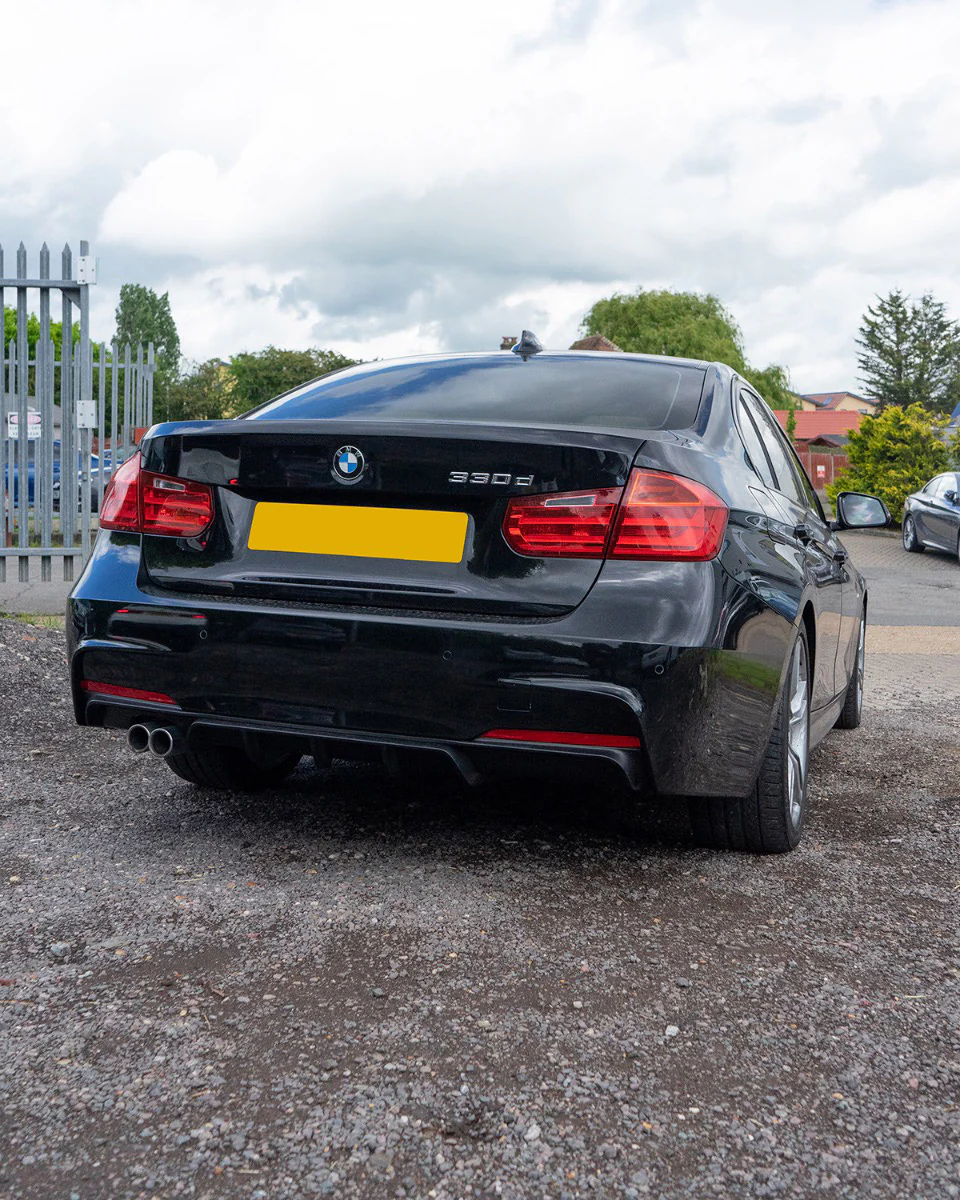 BMW F30 3 SERIES MATTE BLACK DIFFUSER - TWIN EXHAUST MP STYLE - Image 2