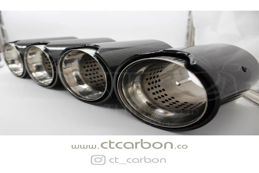 BMW M2/M3/M4/M5 F10/F80/F82/F83/F87 CARBON FIBRE EXHAUST TIPS - CHROME x4