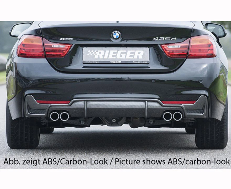 F32, F33 and F36 Rieger Carbon look rear diffuser with quad outlets