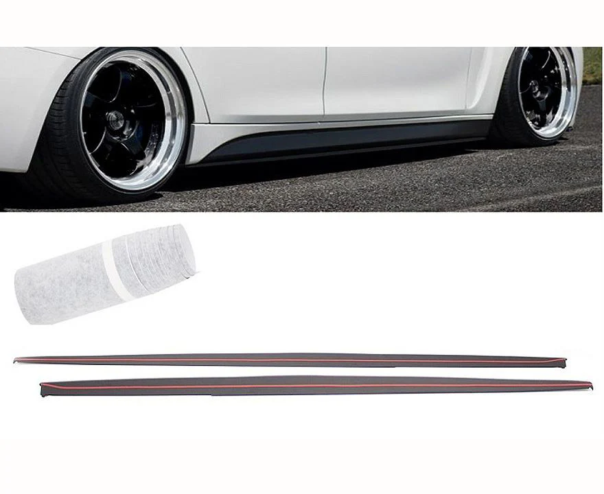 F32 F33 M style performance side skirt add on extensions and vinyl decal set