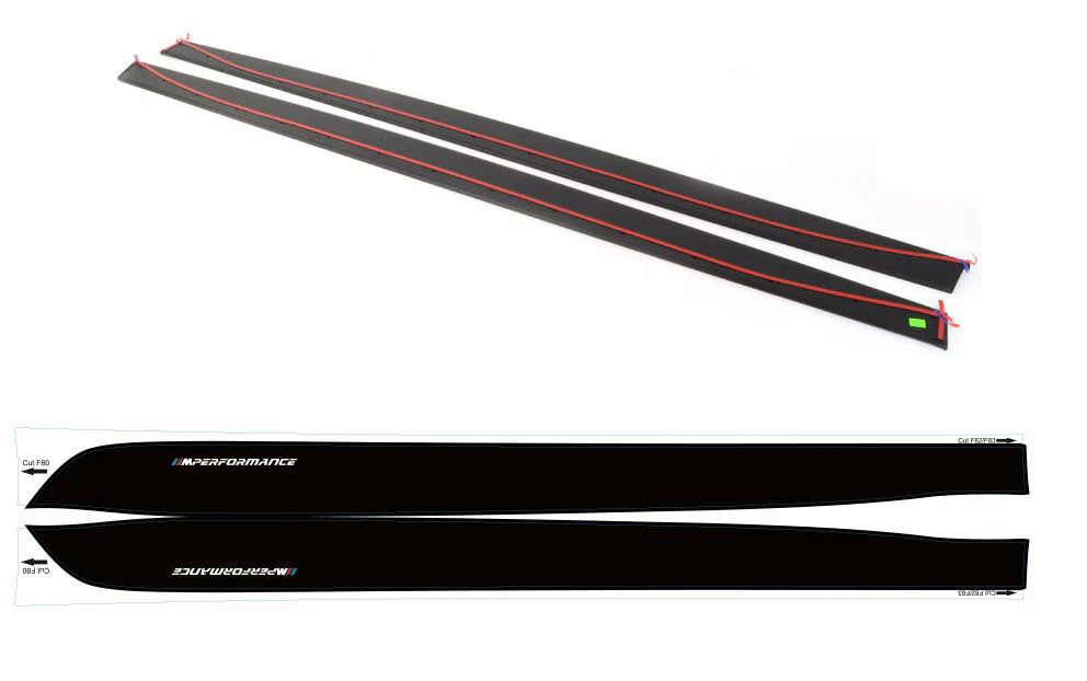 Genuine F32, F33 BMW Performance sideskirt add-ons and decals